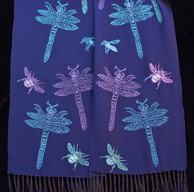 Purple Lake Dragonfly Scarf
