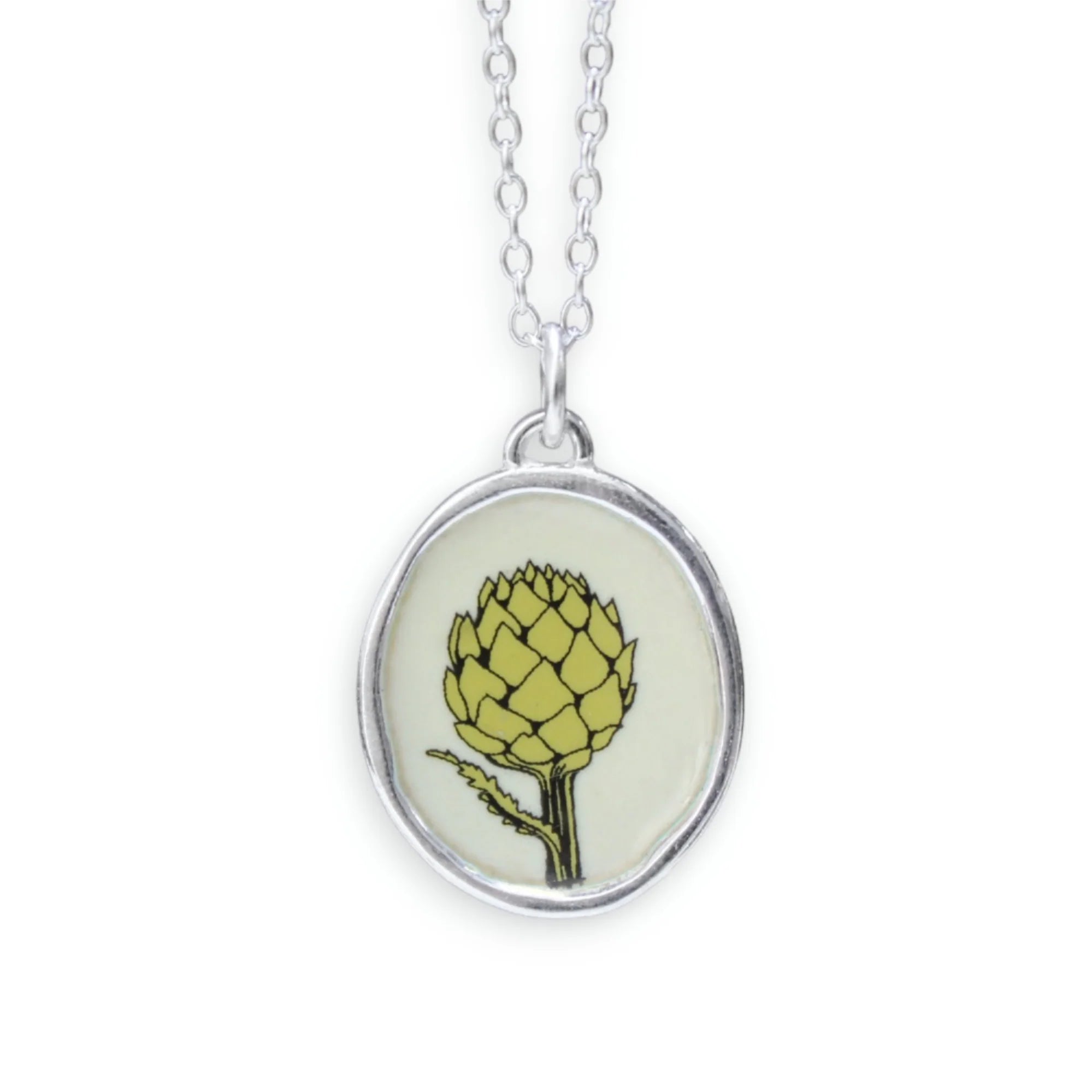 Enamel Artichoke Necklace