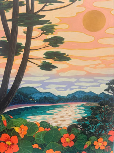 Rose Quartz Beach painted Canvas