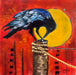 Crow in the moonlight oil painting