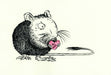 Illustration of a lovable rat holding a heart with the message 'Be Mine', inspired by Valentine's Day. Created by Hearts for the Arts, this artwork titled 'Hearts for the Arts | Love Rat' measures 10"x15" and highlights support for art education.