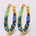 Shine bright like your favorite reality show star with these KE-8315 18K Gold Plate Crystal Hoop Earrings, perfect for turning heads and sparking envy!