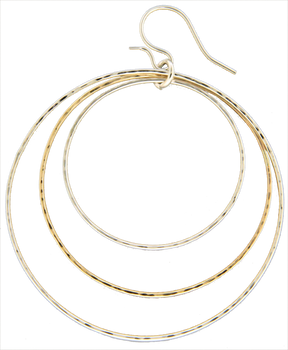 Three Circles Large Earring Mix Metals