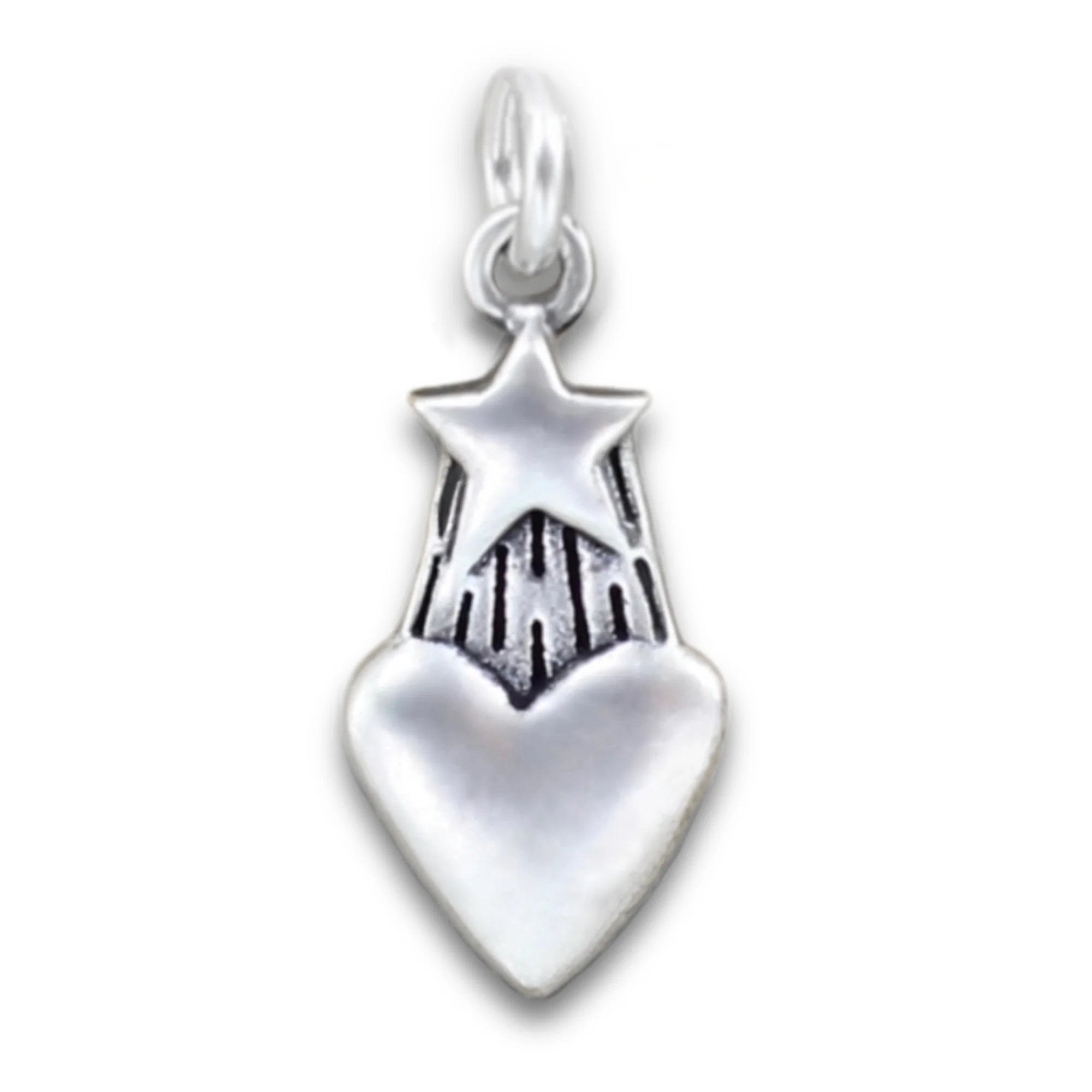 shooting star with heart charm