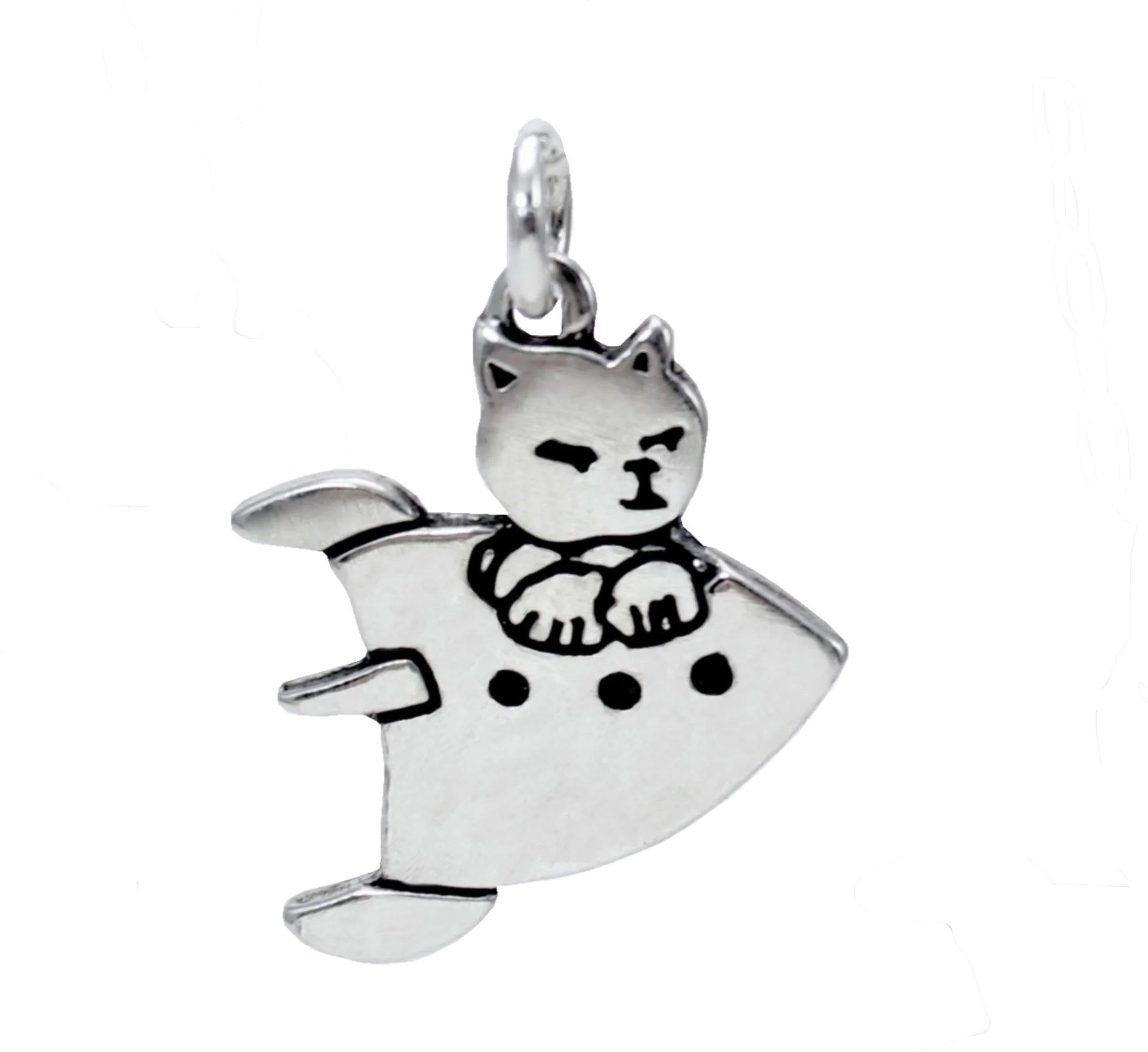 Sterling Silver Cat Charms Necklace