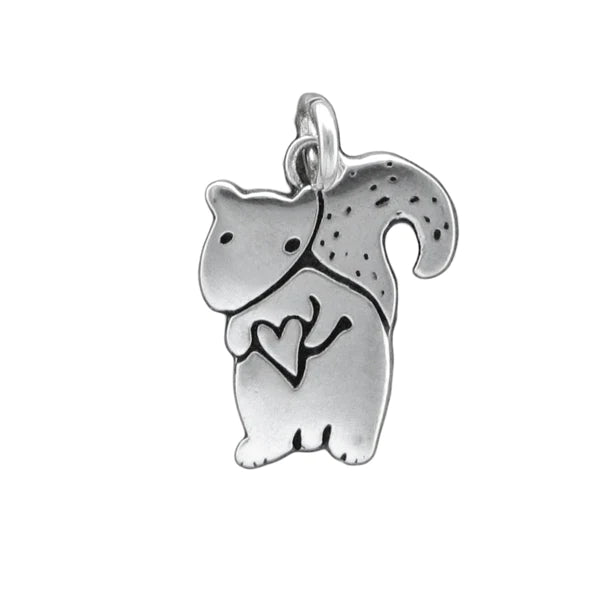squirrel with heart pendant necklace