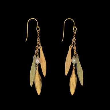 leaf and pear drop earrings