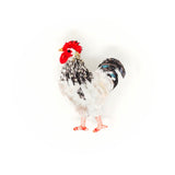 Light Sussex Chicken Brooch hand-embroidered brooch by Trovelore