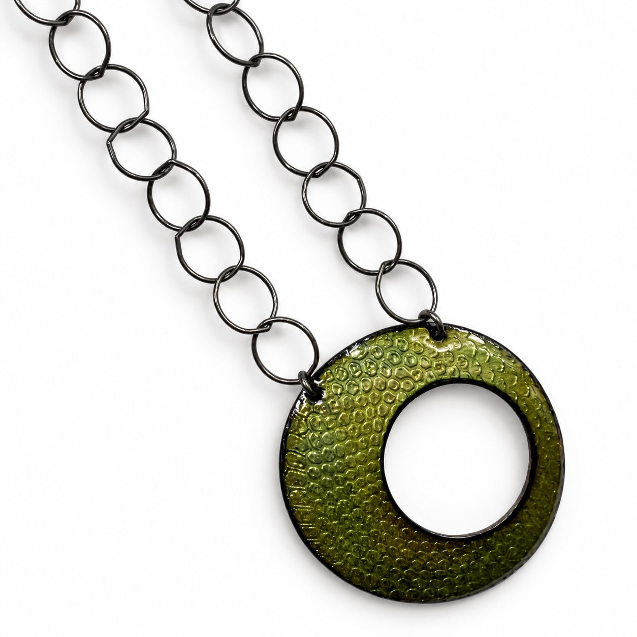 Enamel Diatom Open Circle Pendants
