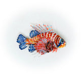 Lion Sea Fish Brooch hand-embroidered brooch by Trovelore