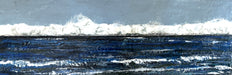 Artwork by Nicole Woodling titled 'Manresa', featuring an encaustic painting on wood panel measuring 12x36 inches, inspired by nature and the intersection of art, ecology, and science.