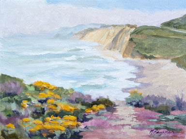 Summer Bloom by the ocean oil painting