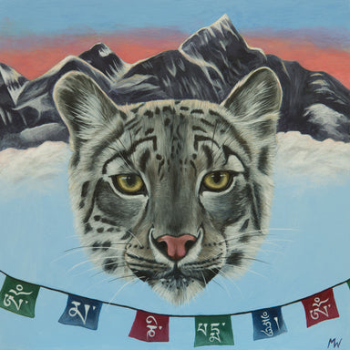 Artwork titled 'Chomolungma' by Michelle Waters, featuring acrylic on cradled birch panel, measuring 9'' x 12''.