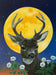Acrylic painting titled 'El Venado' by Michelle Waters, showcasing a stunning artwork on a cradled birch panel, measuring 9” x 12”.