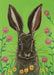 Michelle Waters | Herr Hare print on wood, 5x7 inches, showcasing unique art style.