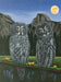 Beautiful acrylic painting of superb owls by Michelle Waters on cradled birch panel, measuring 12” x 16”.