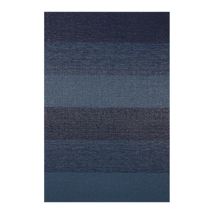 Marbled Shag Mat | Bay Blue by Chilewich, durable indoor-outdoor shag rug with a marbled blue design