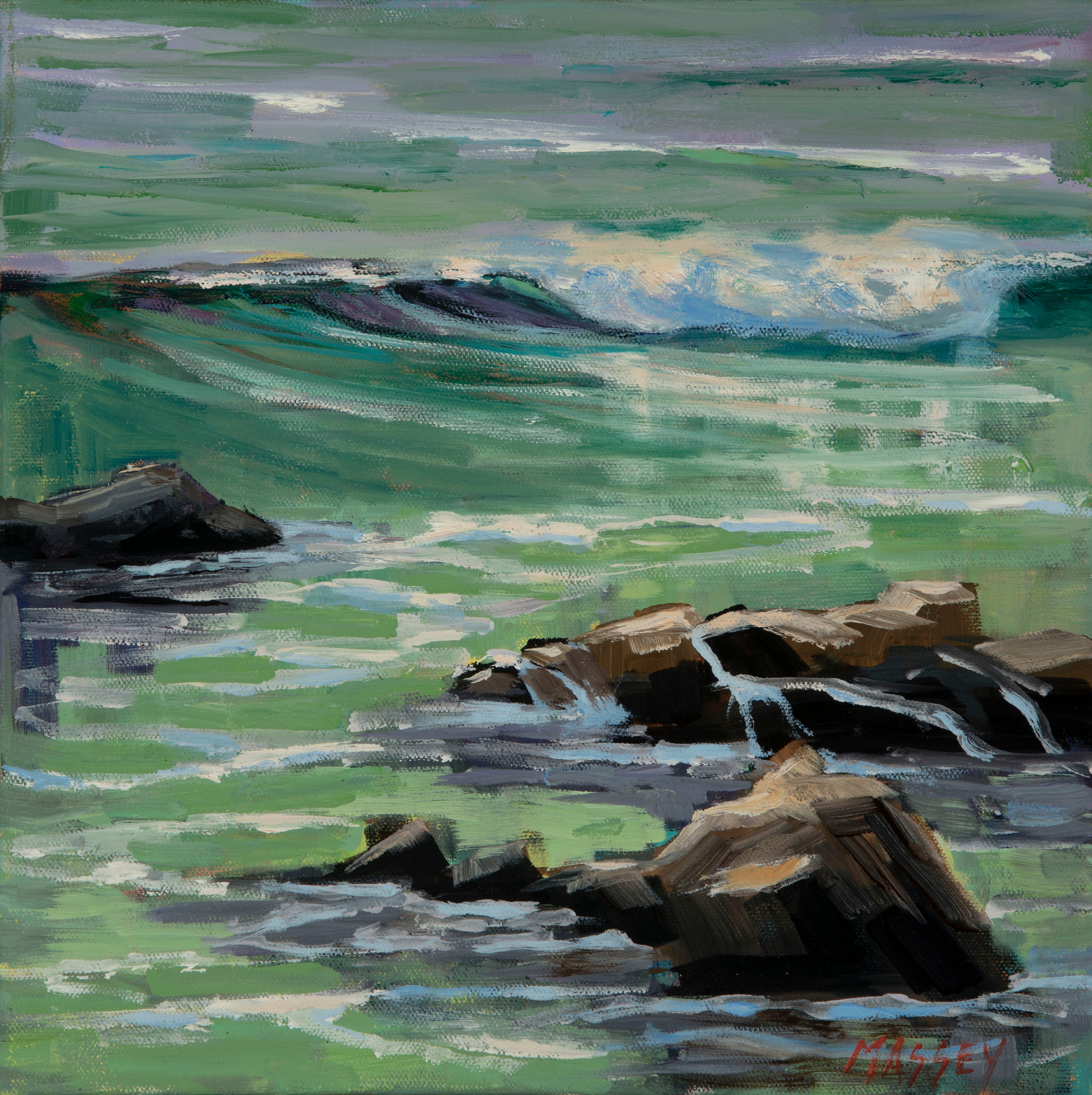 Oil painting of the sea