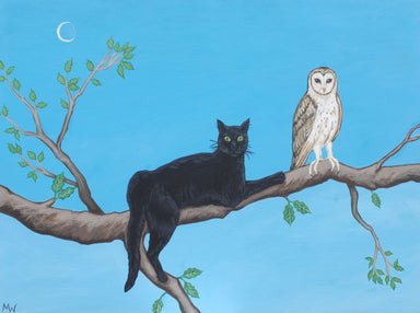 Michelle Waters | The Owl and the Pussycat 5x7-inch print on wood