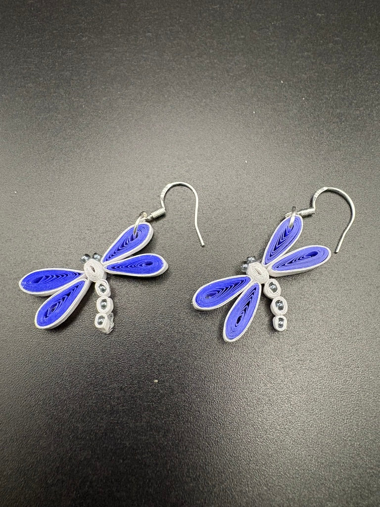 Breeze Chic | Dragonfly Earrings lightweight eco-friendly paper jewelry, detailed view
