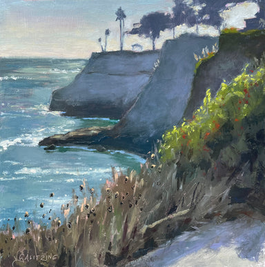 ocean cliffs oil painting