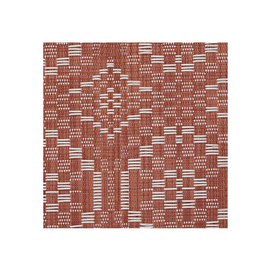 Chilewich Overshot Woven Floor Mat in Paprika featuring interlocking concentric circle rows