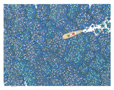 woman on paddleboard on water digital illustration