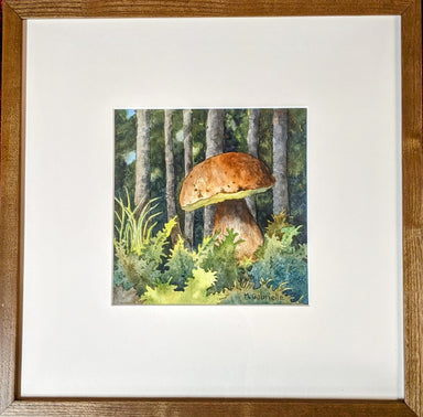 Mushroom in the woods painting