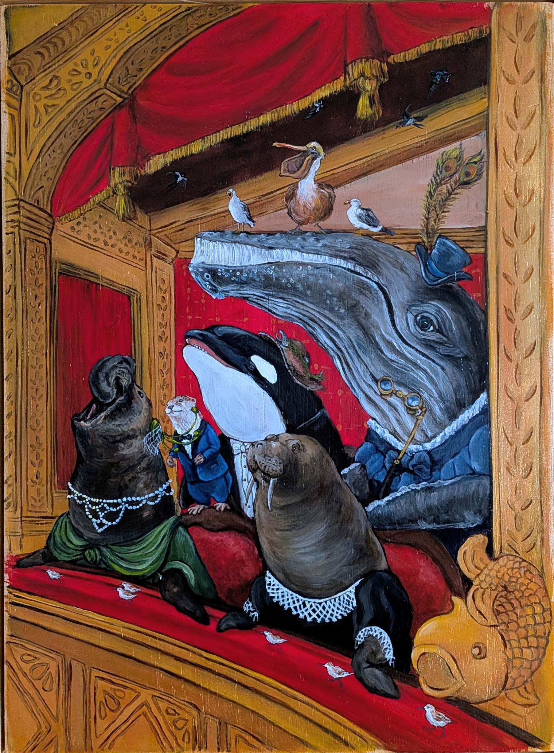 Ocean mammals opera painting
