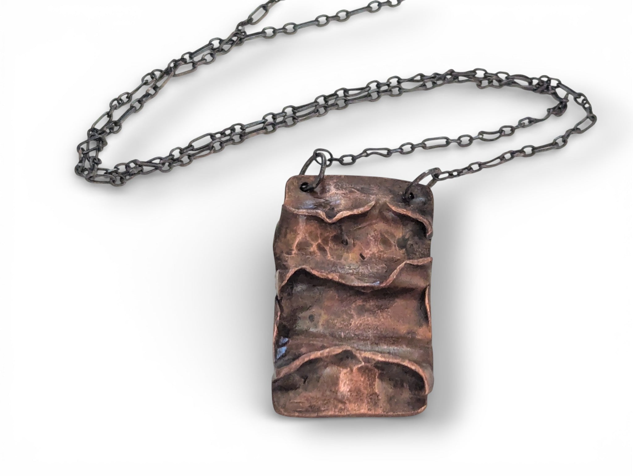 Copper Fold Formed Pendant Small