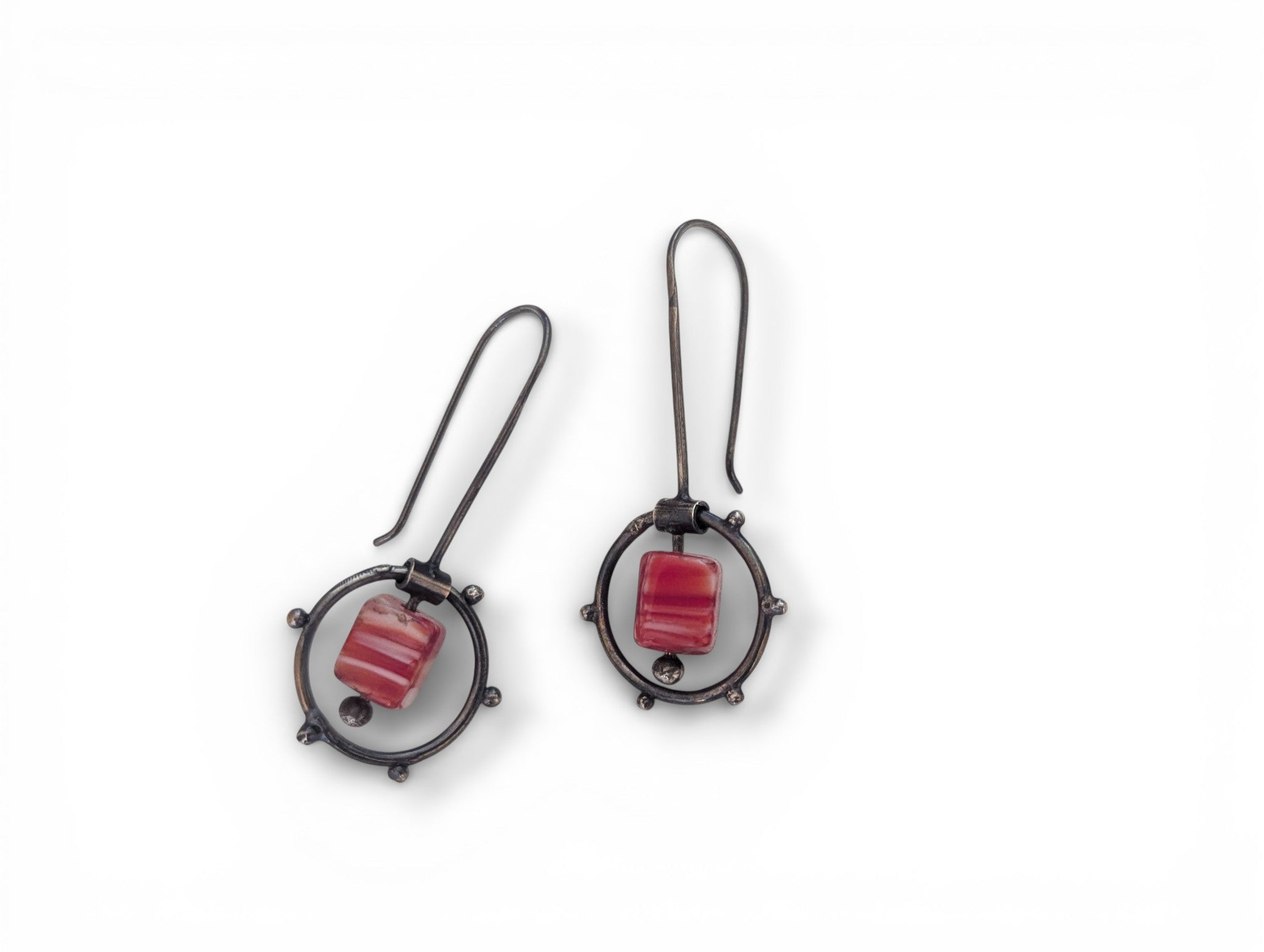 Sterling Silver Earrings with Glass Beads