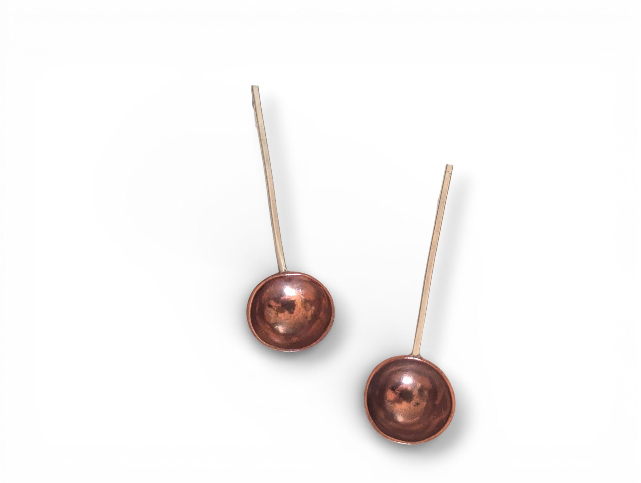 Sterling silver and Copper Cup Earrings