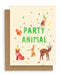 party animal with wild animals greeting card