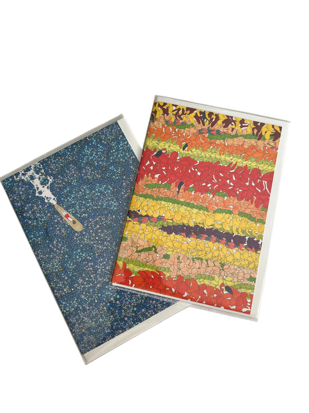 Kris Goto Card Collection featuring two colorful greeting cards with unique designs, showcasing the 'LOVE' and 'PADDLE' themes from the Natural Habitat series by Kris Goto.