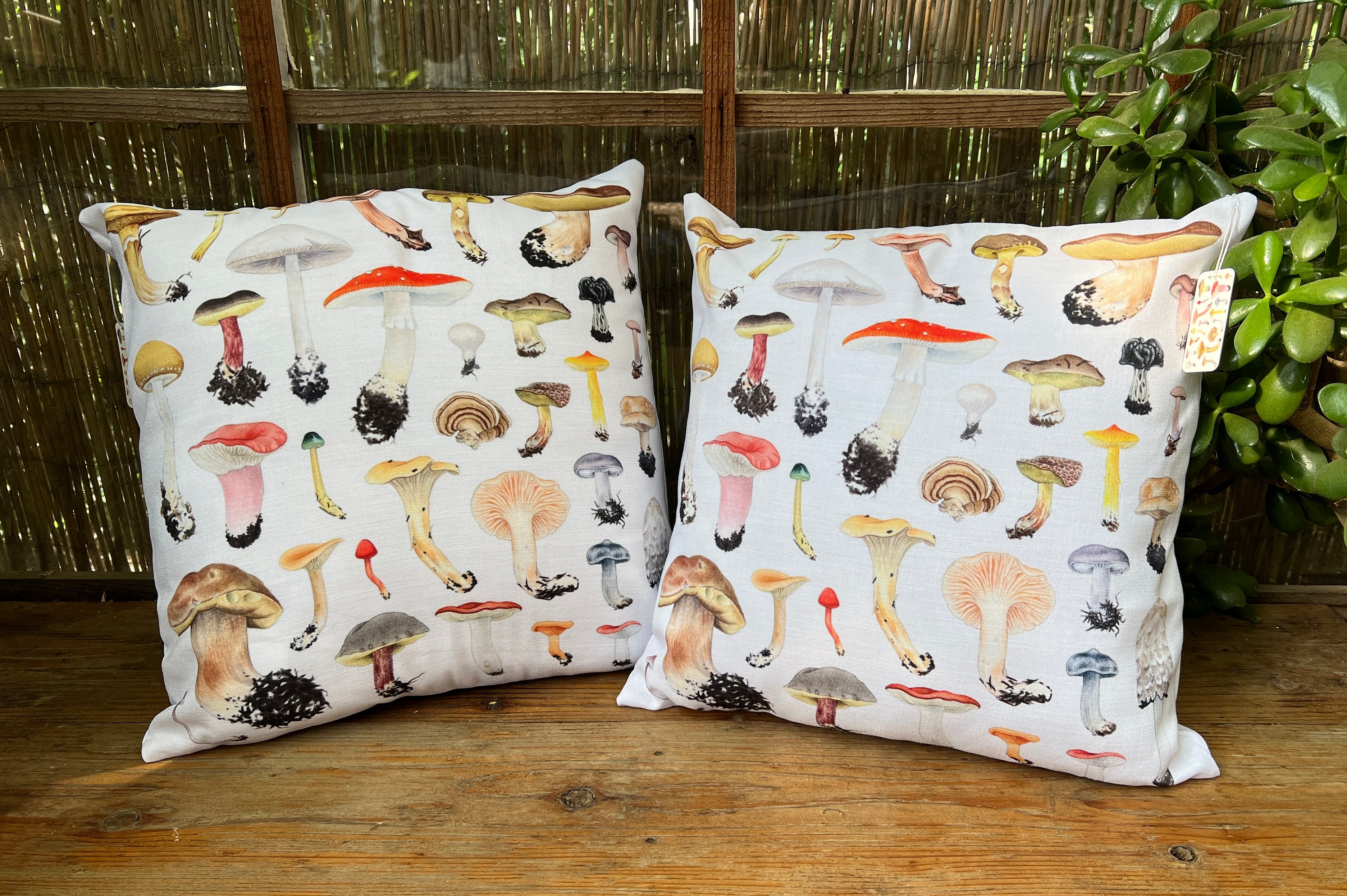 Mushroom throw pillows