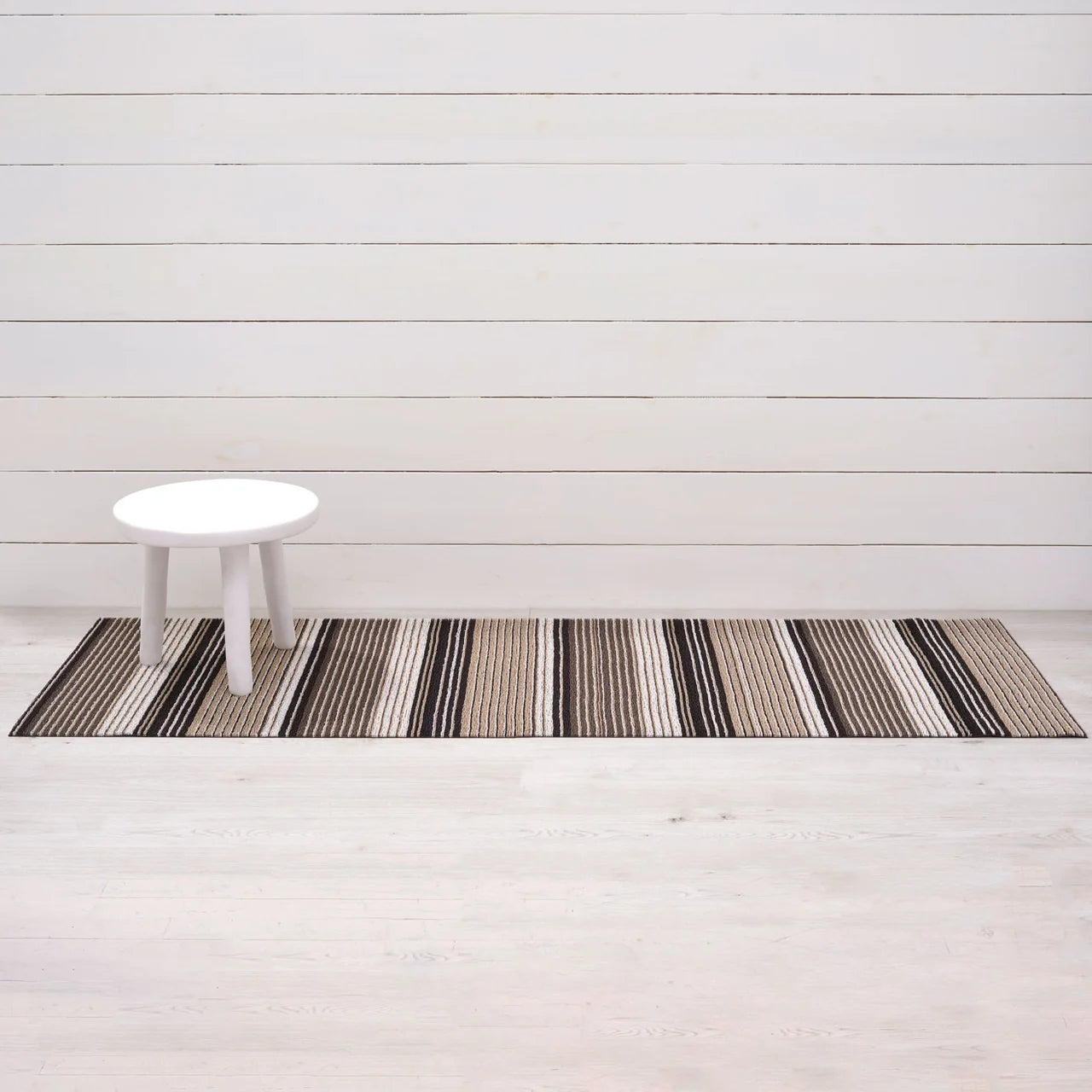 Pleat Stripe Shag Mat | Oyster