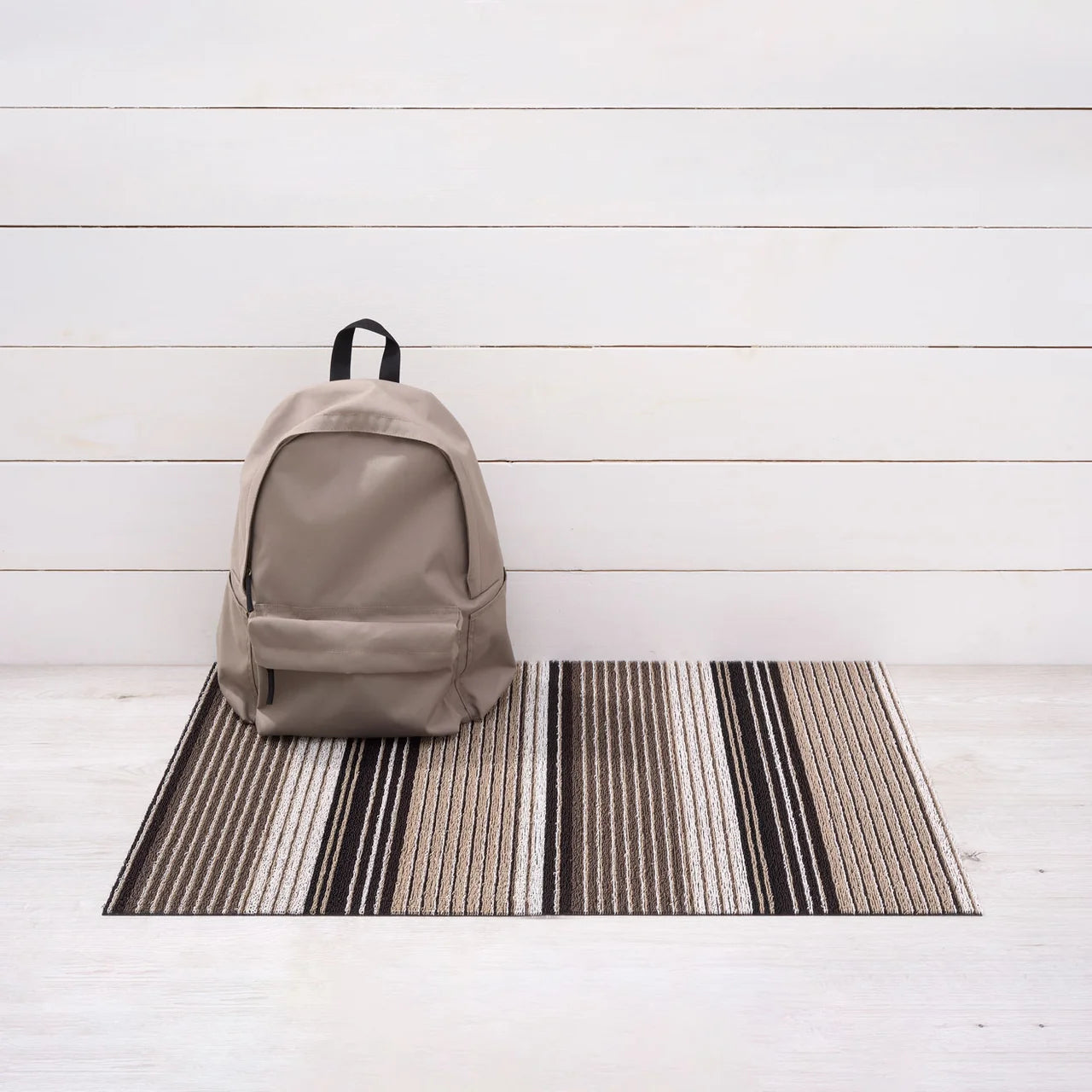 Pleat Stripe Shag Mat | Oyster