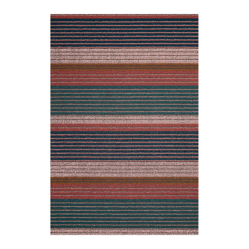 Chilewich Pleat Stripe Shag Mat - Raspberry