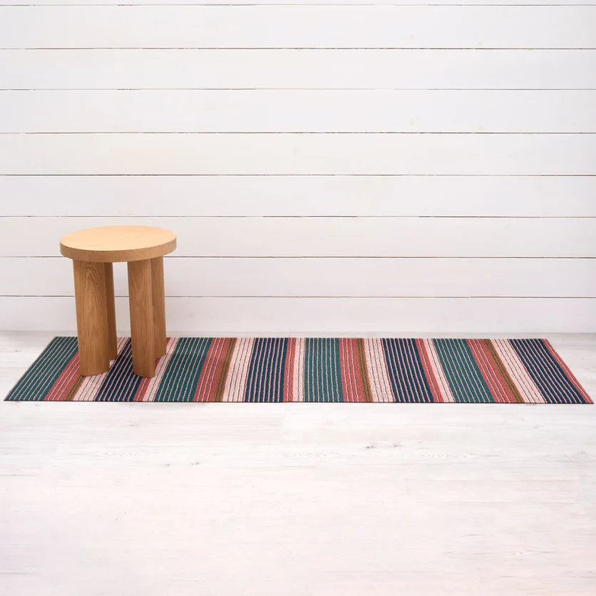 Chilewich Pleat Stripe Shag runner - Raspberry