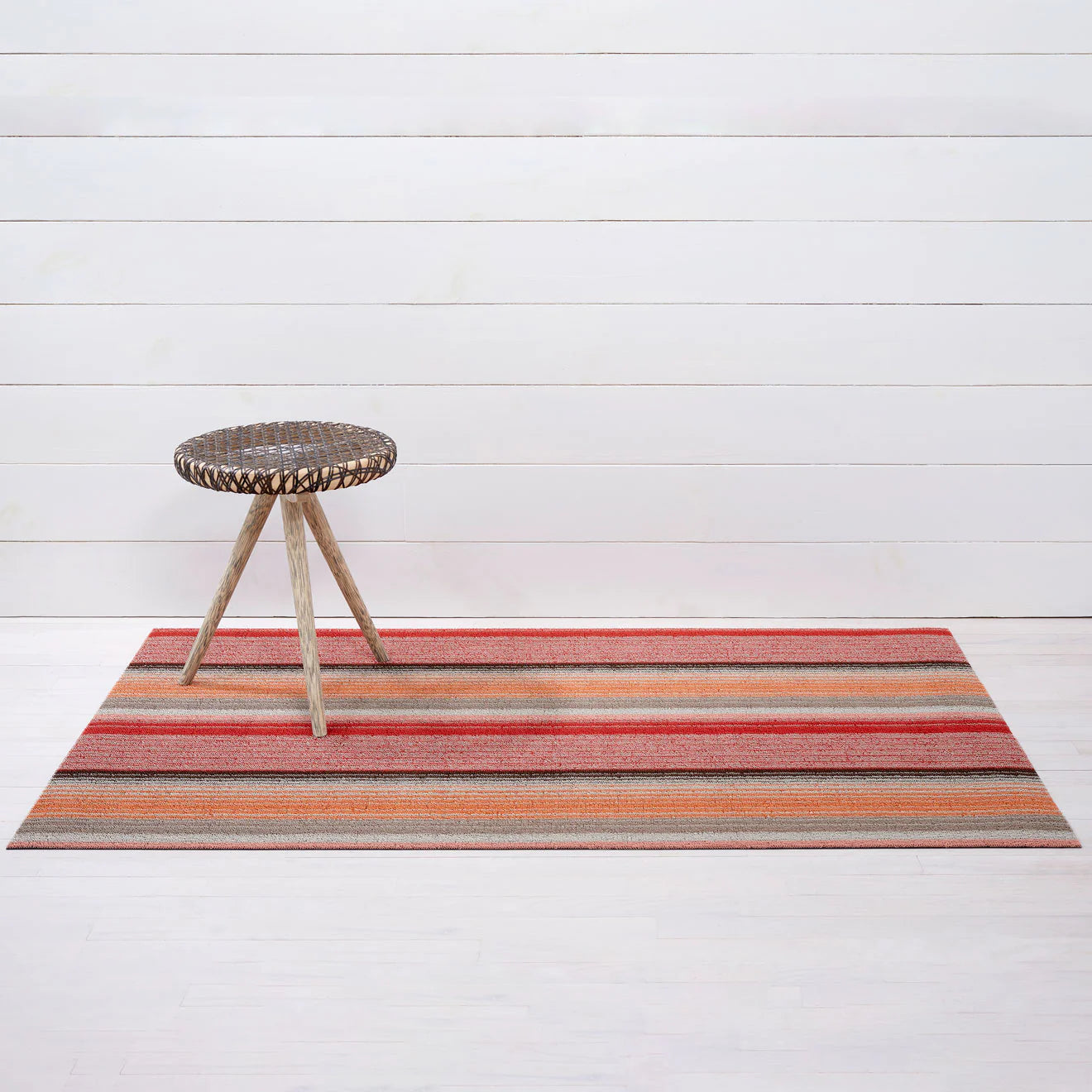 Pop Stripe Shag Mat | Paprika