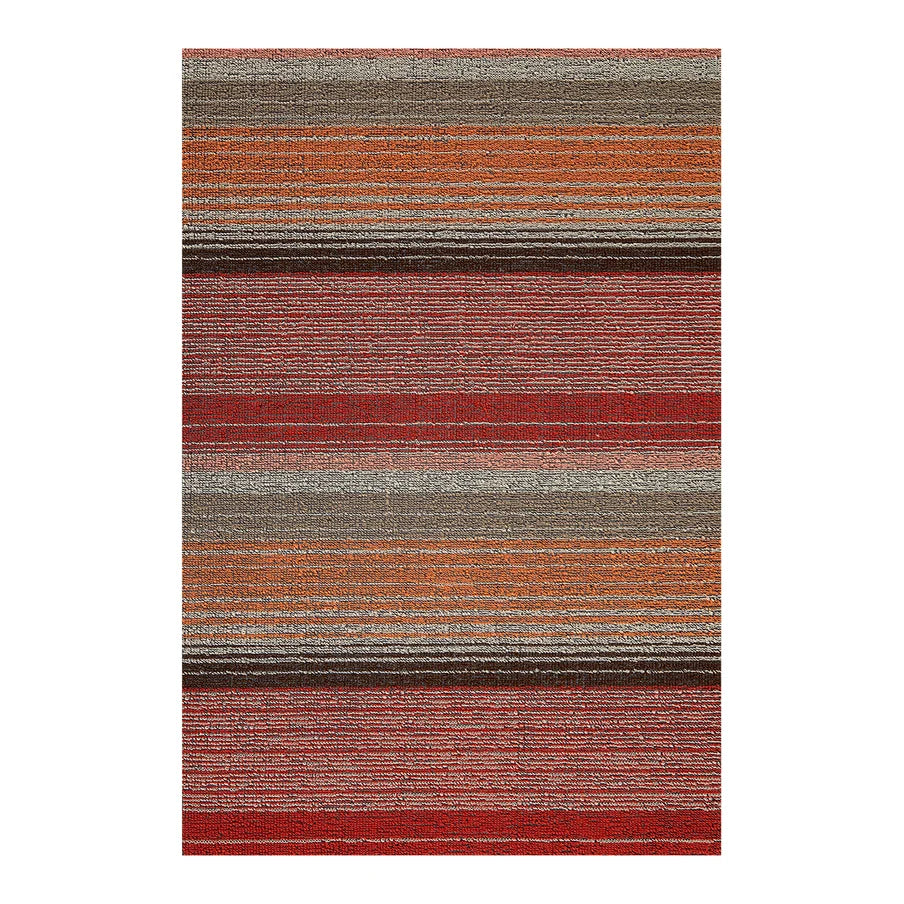 Chilewich Pop Stripe Shag Mat in Paprika, durable low-maintenance indoor outdoor striped rug