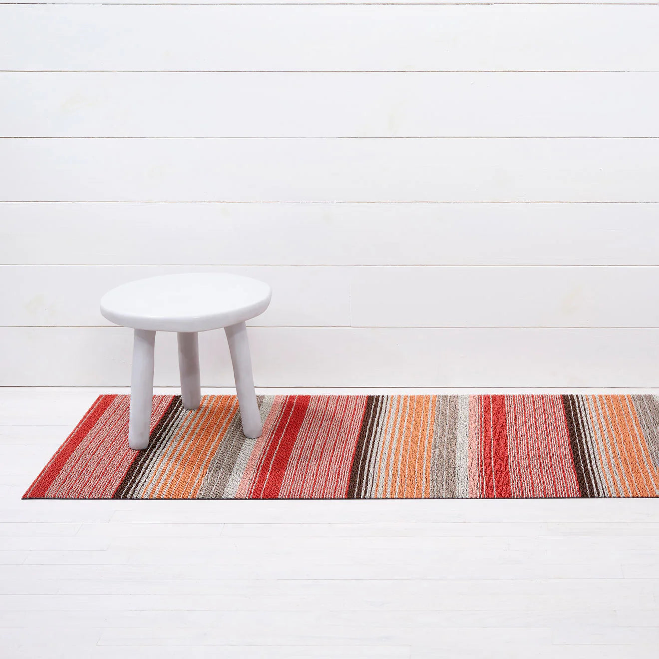 Pop Stripe Shag Mat | Paprika