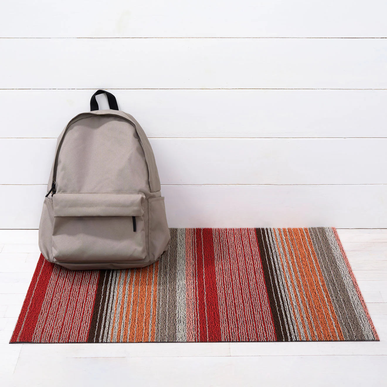 Pop Stripe Shag Mat | Paprika