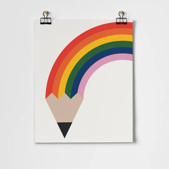 rainbow pencil art print