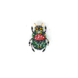 Rainbow Scarab Brooch hand-embroidered brooch by Trovelore