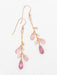 long pink crystal drop gold earrings