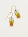 gold metal leaf imprinted drop earrings