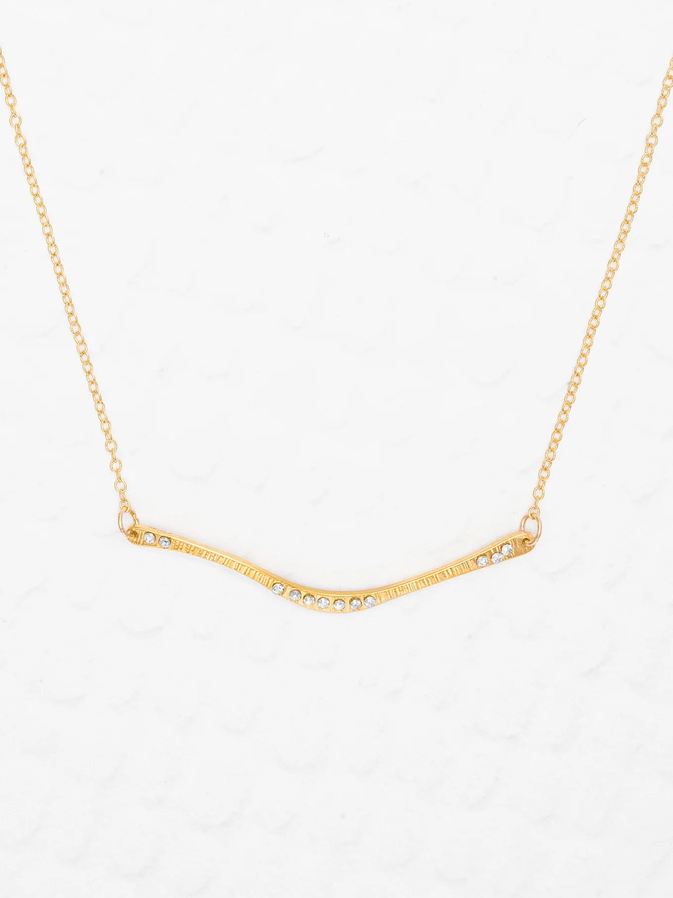 crystal gold bar necklace