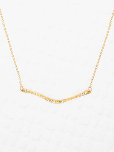 crystal gold bar necklace