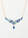 Glass blue beaded lace imprinted necklace